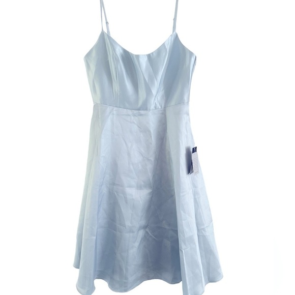 NWT Alfred Sung Spaghetti Strap Satin Midi Cocktail Dress Size 16 MSRP$206 - Picture 2 of 5